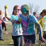 HOLI 2016 two students throwing color dust